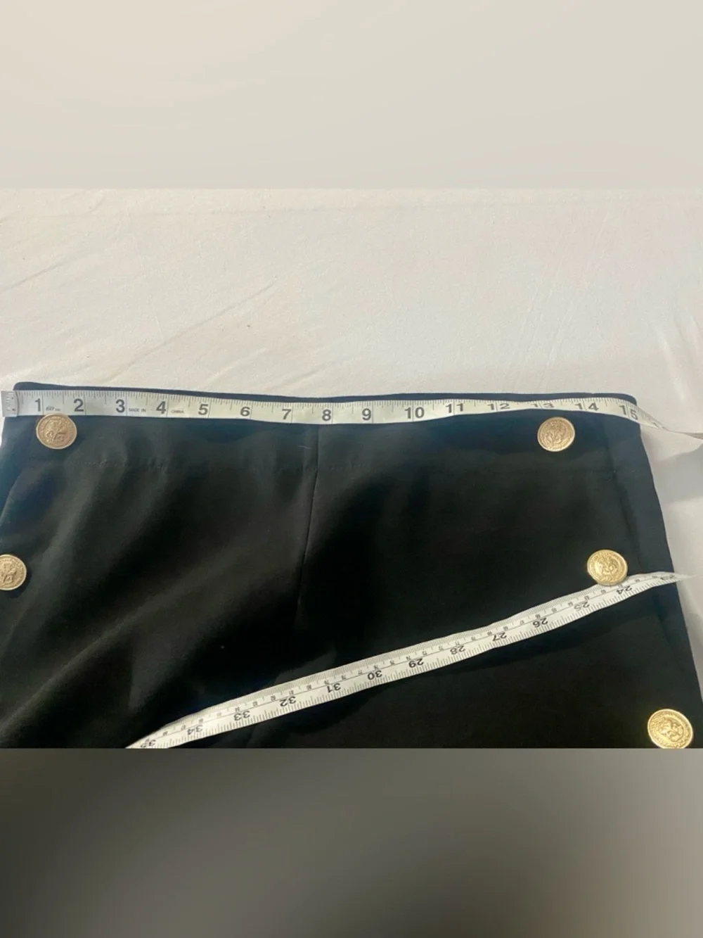 Zara women’s Black High waisted Office Straight leg semi cropped 27” Trousers